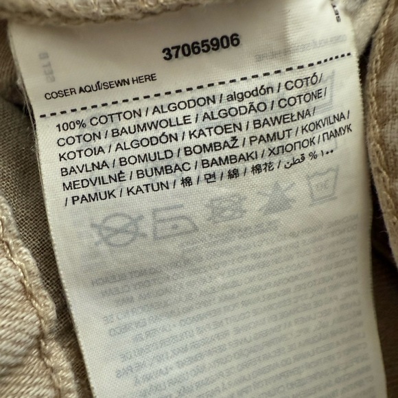 MNG Havana High Rise Straight Leg Raw Hem Cropped Neutral Tan Cream Jeans Size 4 - Picture 4 of 12